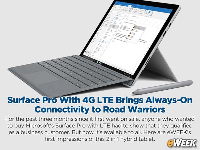 Surface Pro With 4G LTE Brings Always-On Connectivity to Road Warriors